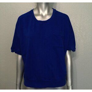 Lauren Ralph Lauren Blue Short Sleeve Shirt‎ With Pocket Size LG